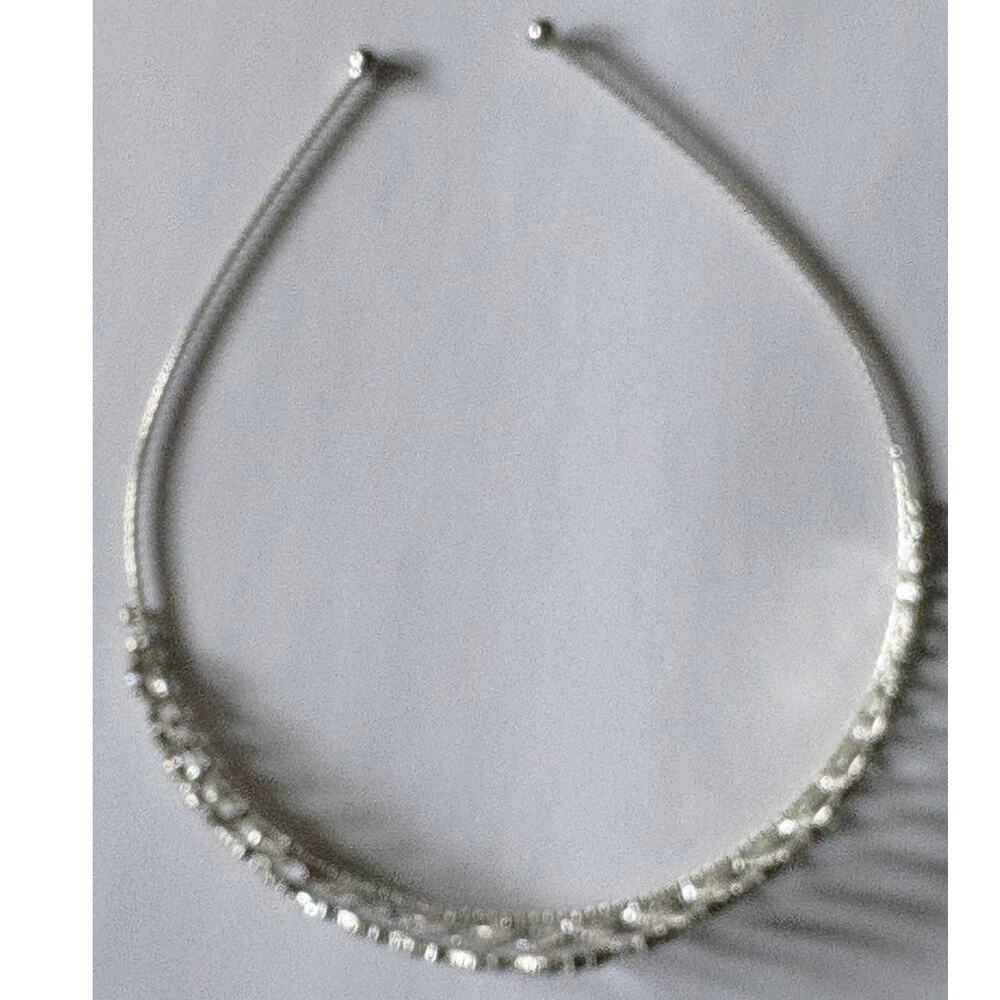 Small Silver-tone Rhinestone Tiara - Picture 2 of 4